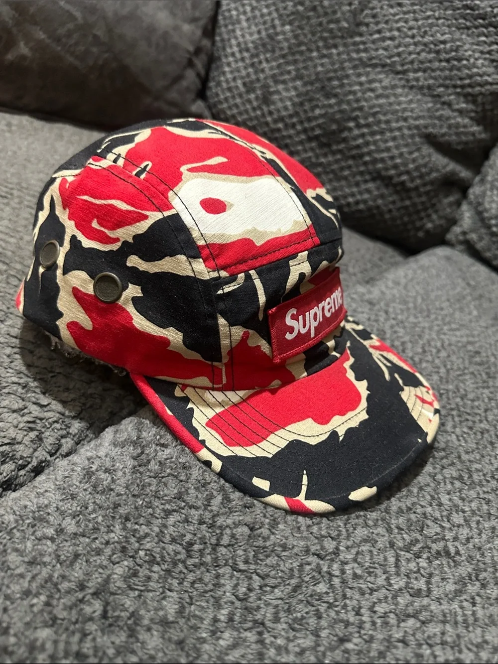 Supreme Red Black Tiger Camo Camp Cap RARE  deadstock
